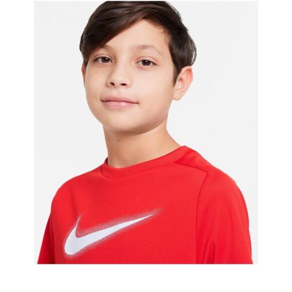 Nike Big Boys Dri-fit Multi+ Logo-Print Training T-Shirt - University Red/white - Picture 3 of 4